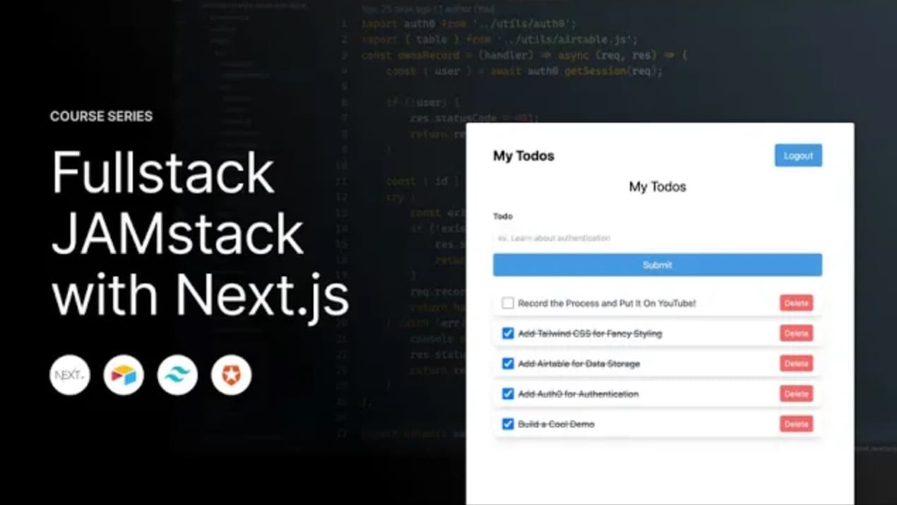 Build an Authenticated JAMstack App with Next.js, Airtable, Tailwind CSS, and Auth0